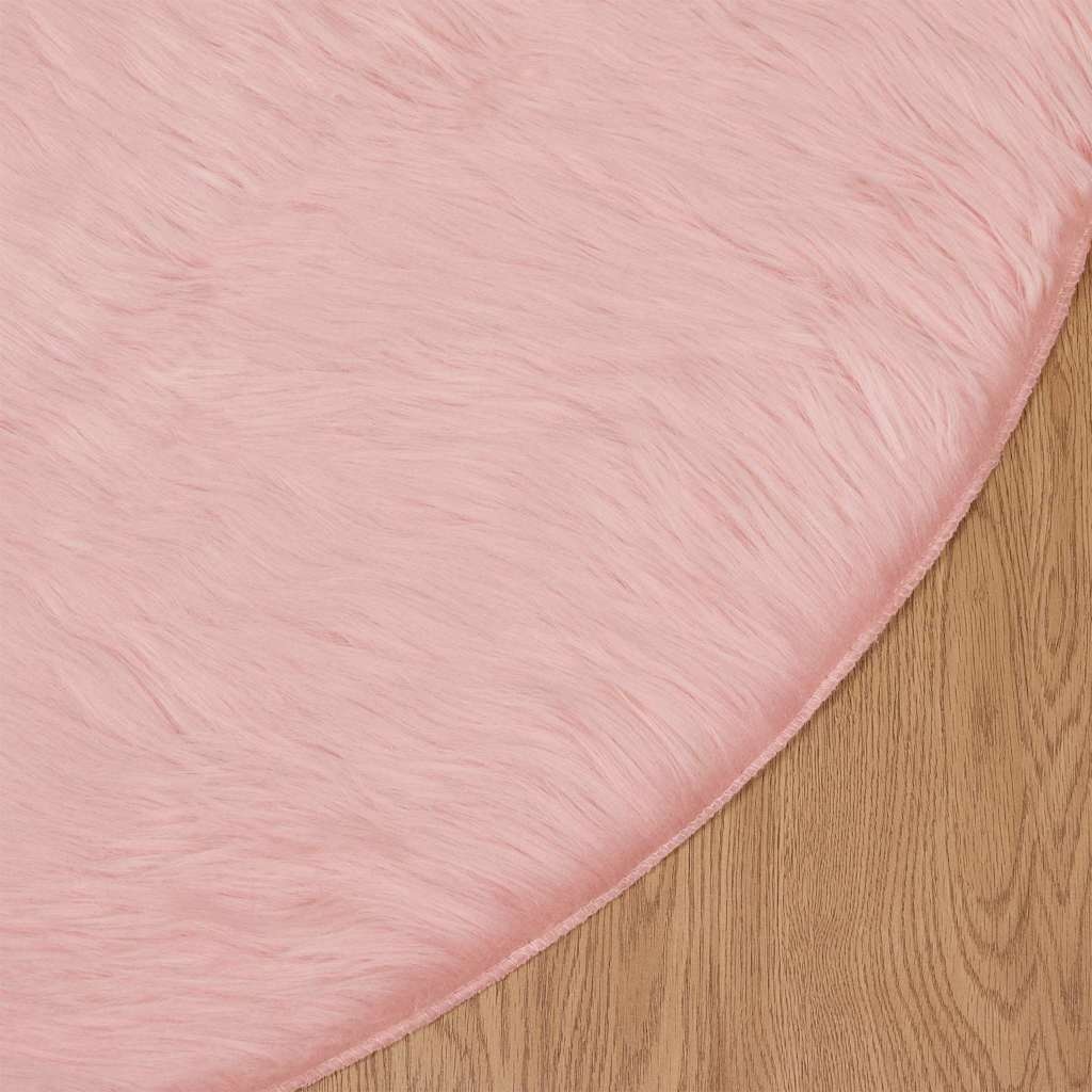 VidaXL Nepleer Schapenvacht Tapijt Roze 80 x 80 cm Polyester