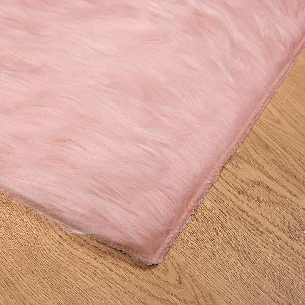 VidaXL Nepleer Schapenvacht Tapijt Roze 240 x 240 cm Polyester
