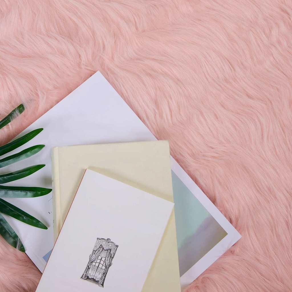 VidaXL Nepleer Schapenvacht Tapijt Roze 120 x 120 cm Polyester