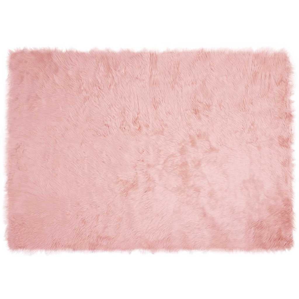 VidaXL Nepleer Schapenvacht Tapijt Roze 140 x 200 cm Polyester