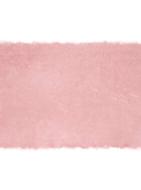 VidaXL Nepleer Schapenvacht Tapijt Roze 100 x 200 cm Polyester