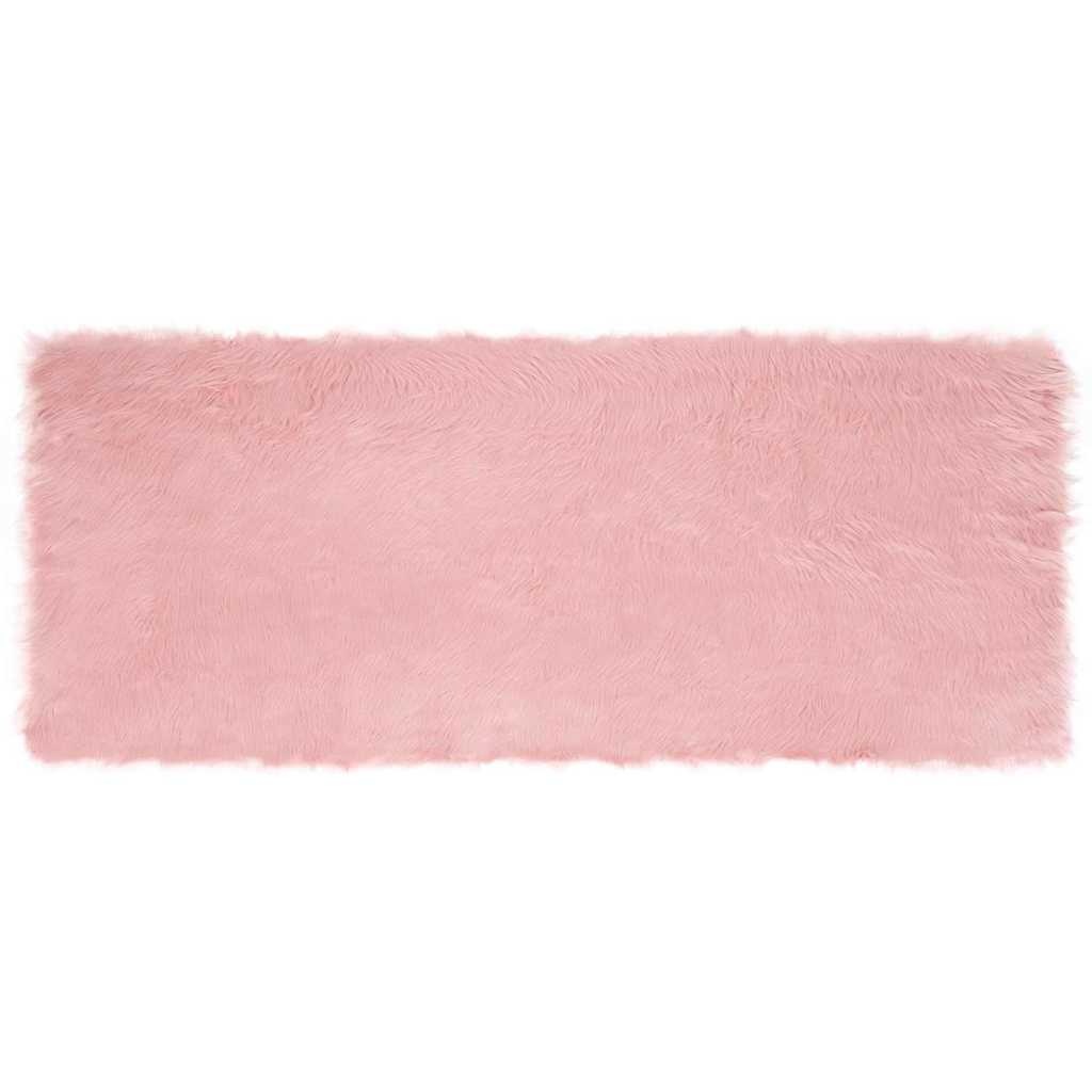 VidaXL Nepleer Schapenvacht Tapijt Roze 80 x 200 cm Polyester