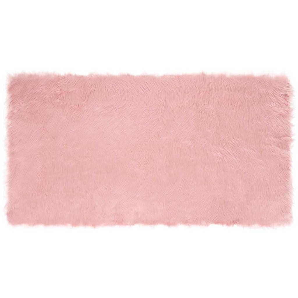 VidaXL Nepleer Schapenvacht Tapijt Roze 80 x 150 cm Polyester