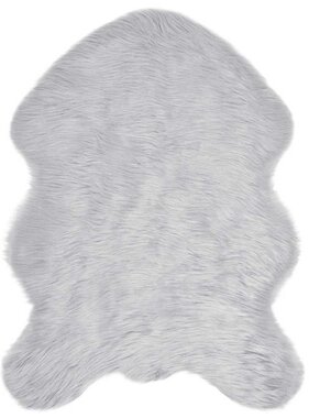 VidaXL Nepleer Schapenvacht Tapijt Grijs 80 x 118 cm Polyester