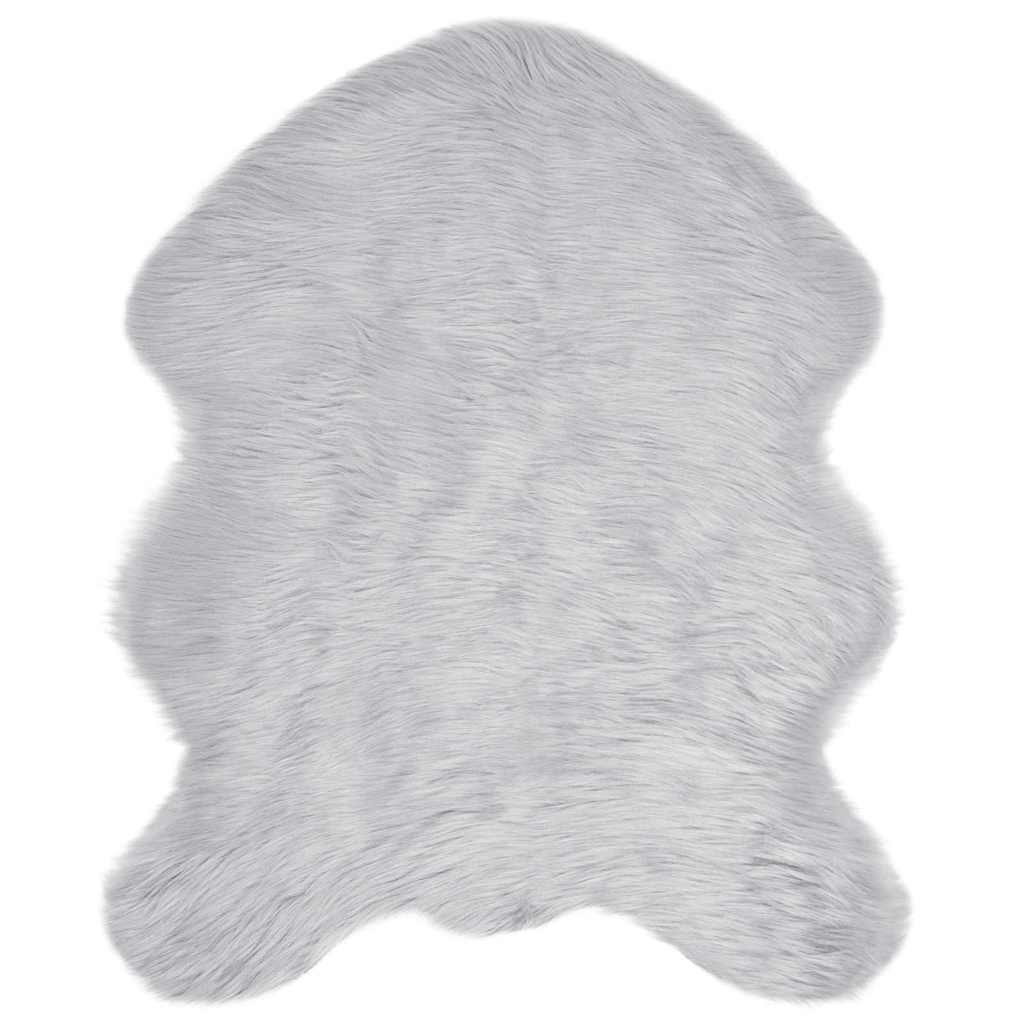 VidaXL Nepleer Schapenvacht Tapijt Grijs 50 x 80 cm Polyester
