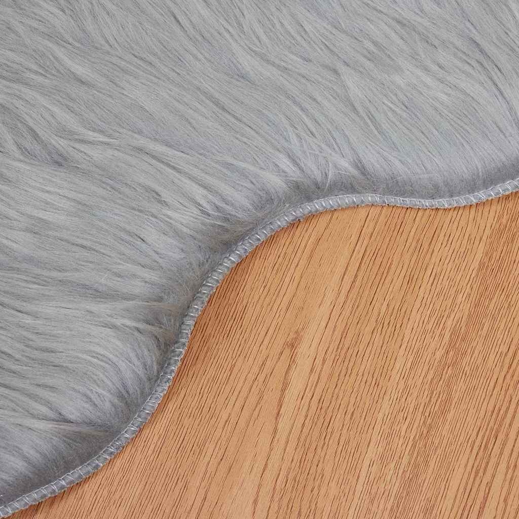 VidaXL Nepleer Schapenvacht Tapijt Grijs 50 x 80 cm Polyester