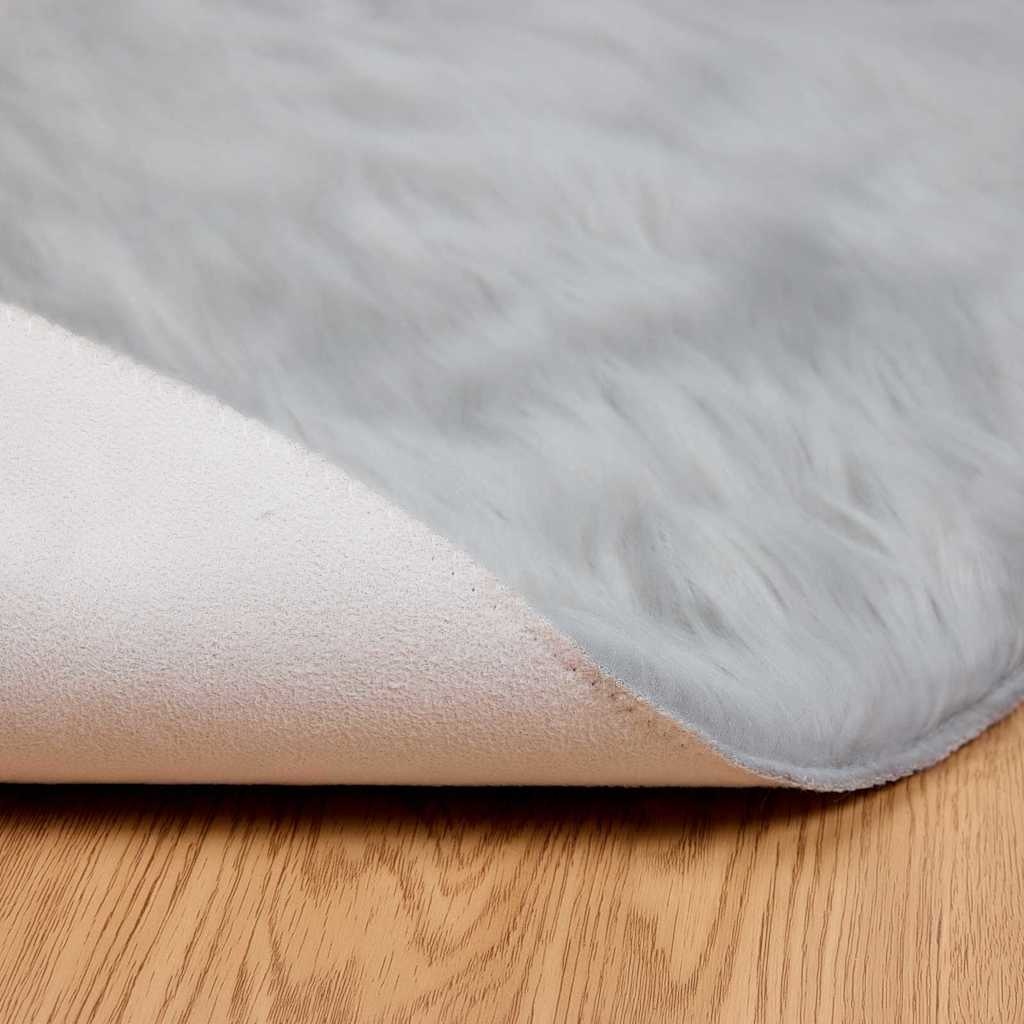 VidaXL Nepleer Schapenvacht Tapijt Grijs 160 x 160 cm Polyester