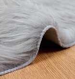 VidaXL Nepleer Schapenvacht Tapijt Grijs 100 x 100 cm Polyester