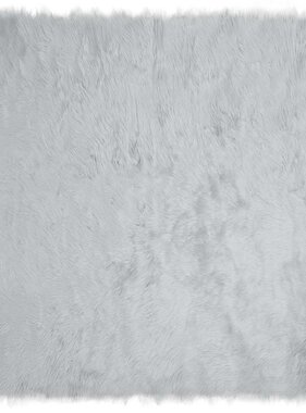VidaXL Nepleer Schapenvacht Tapijt Grijs 120 x 120 cm Polyester