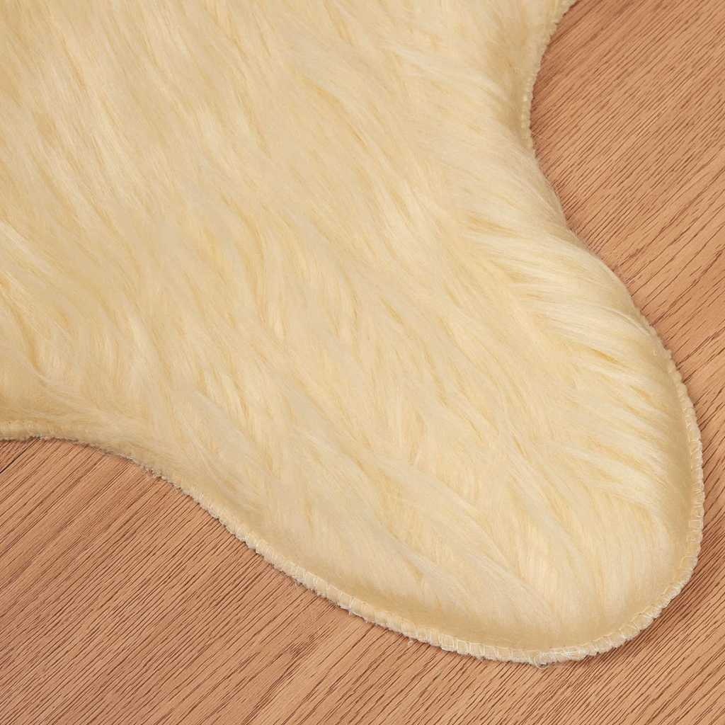 VidaXL Nepleer Schapenvacht Tapijt Crème 60 x 90 cm Polyester