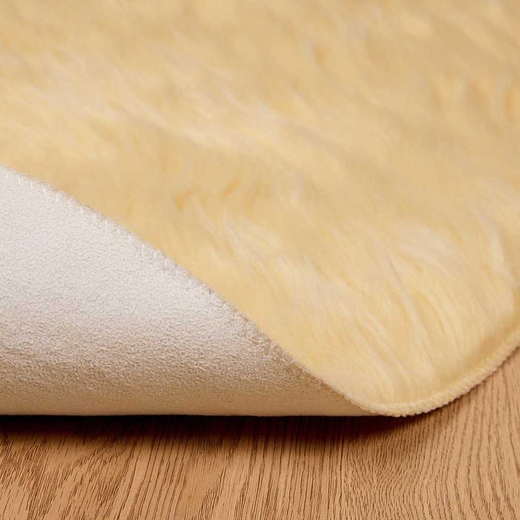 VidaXL Nepleer Schapenvacht Tapijt Crème 120 x 120 cm Polyester