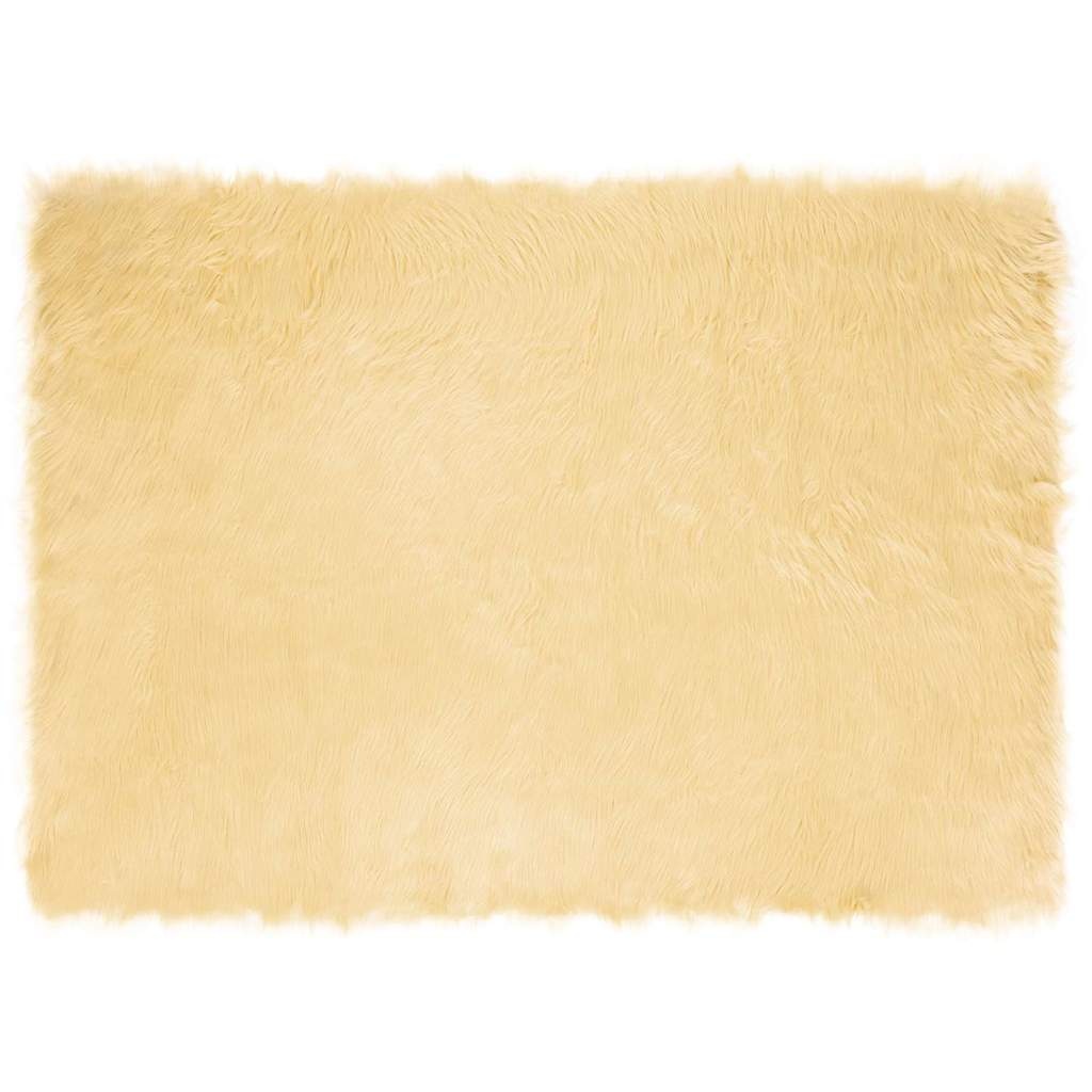 VidaXL Nepleer Schapenvacht Tapijt Crème 200 x 140 cm Polyester