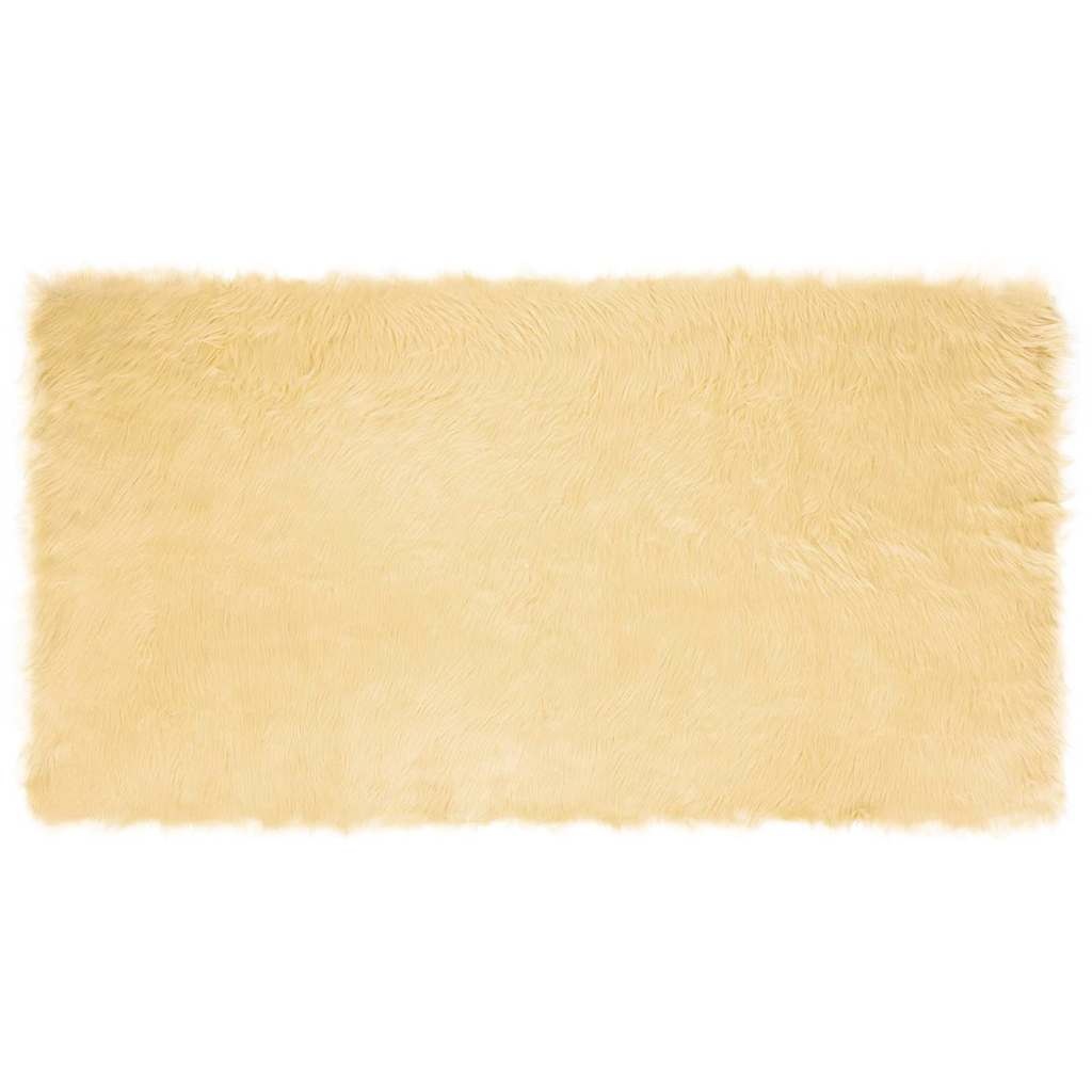 VidaXL Nepleer Schapenvacht Tapijt Crème 150 x 80 cm Polyester