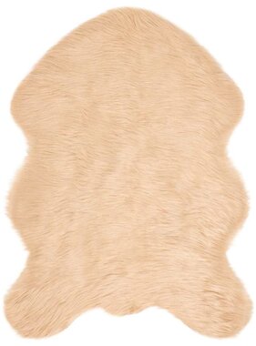 VidaXL Nepleer Schapenvacht Tapijt Beige 80 x 120 cm Polyester