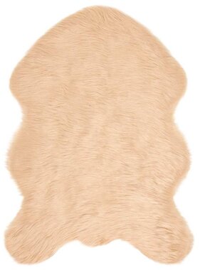 VidaXL Nepleer Schapenvacht Tapijt Beige 60 x 90 cm Polyester