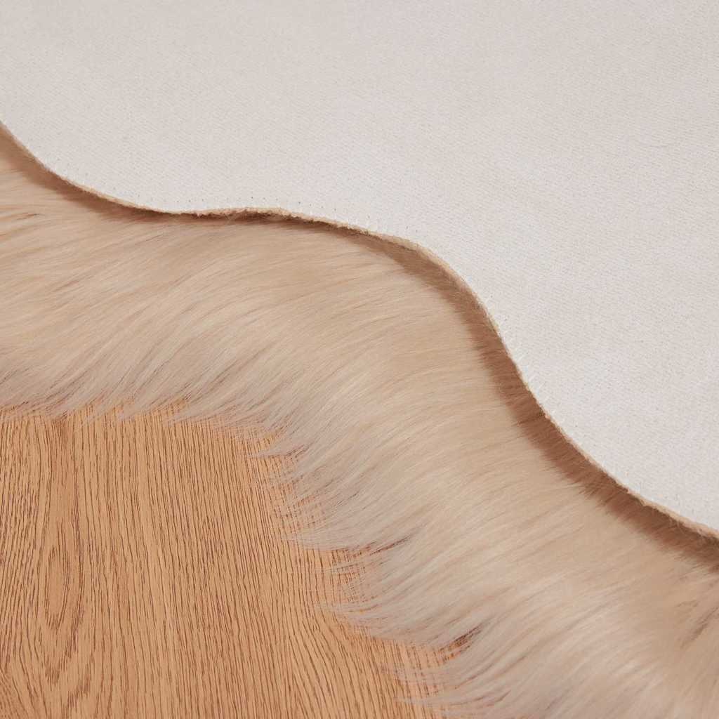 VidaXL Nepleer Schapenvacht Tapijt Beige 60 x 90 cm Polyester