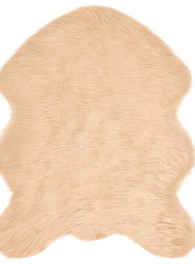 VidaXL Nepleer Schapenvacht Tapijt Beige 50 x 80 cm Polyester