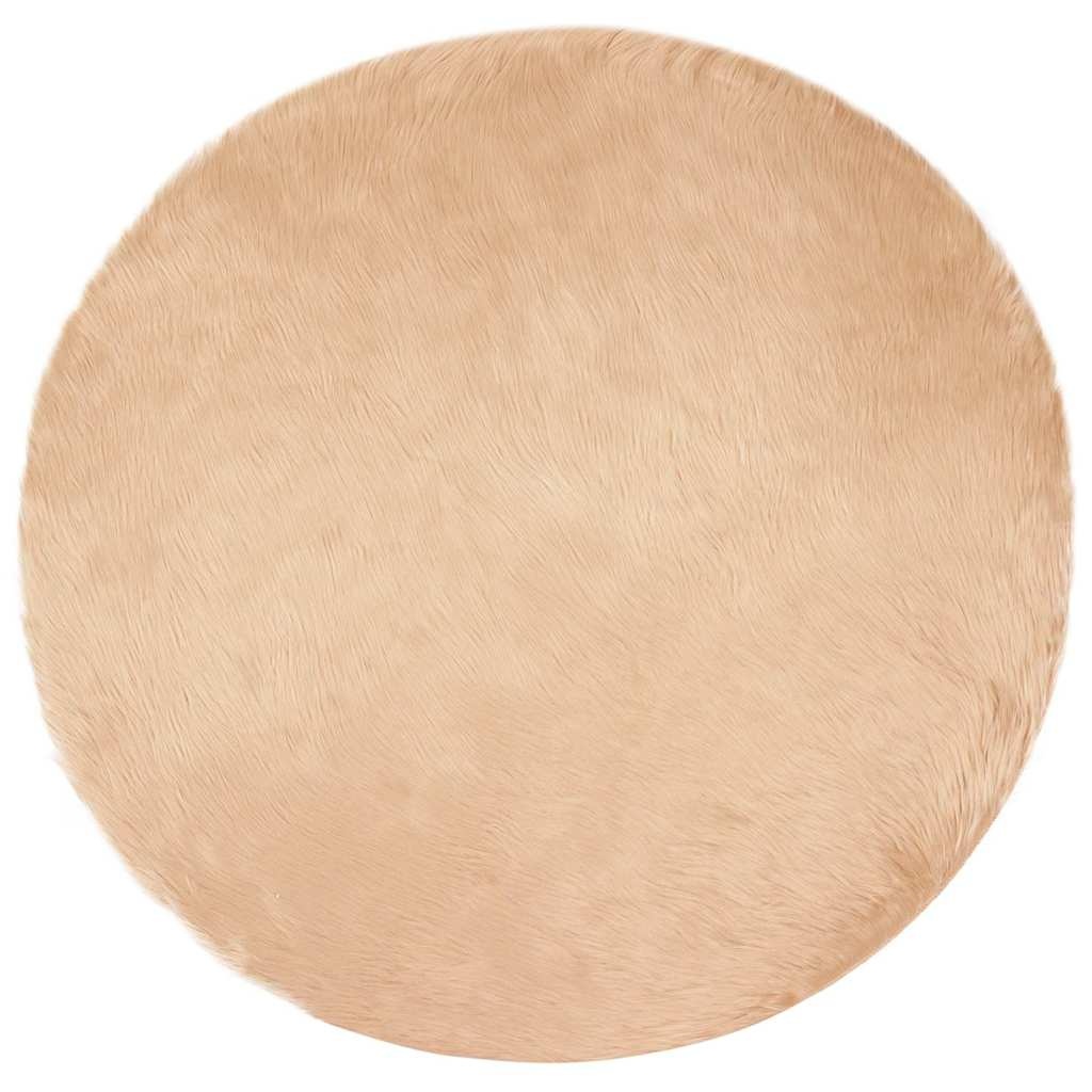 VidaXL Nepleer Schapenvacht Tapijt Beige 120 x 120 cm Polyester