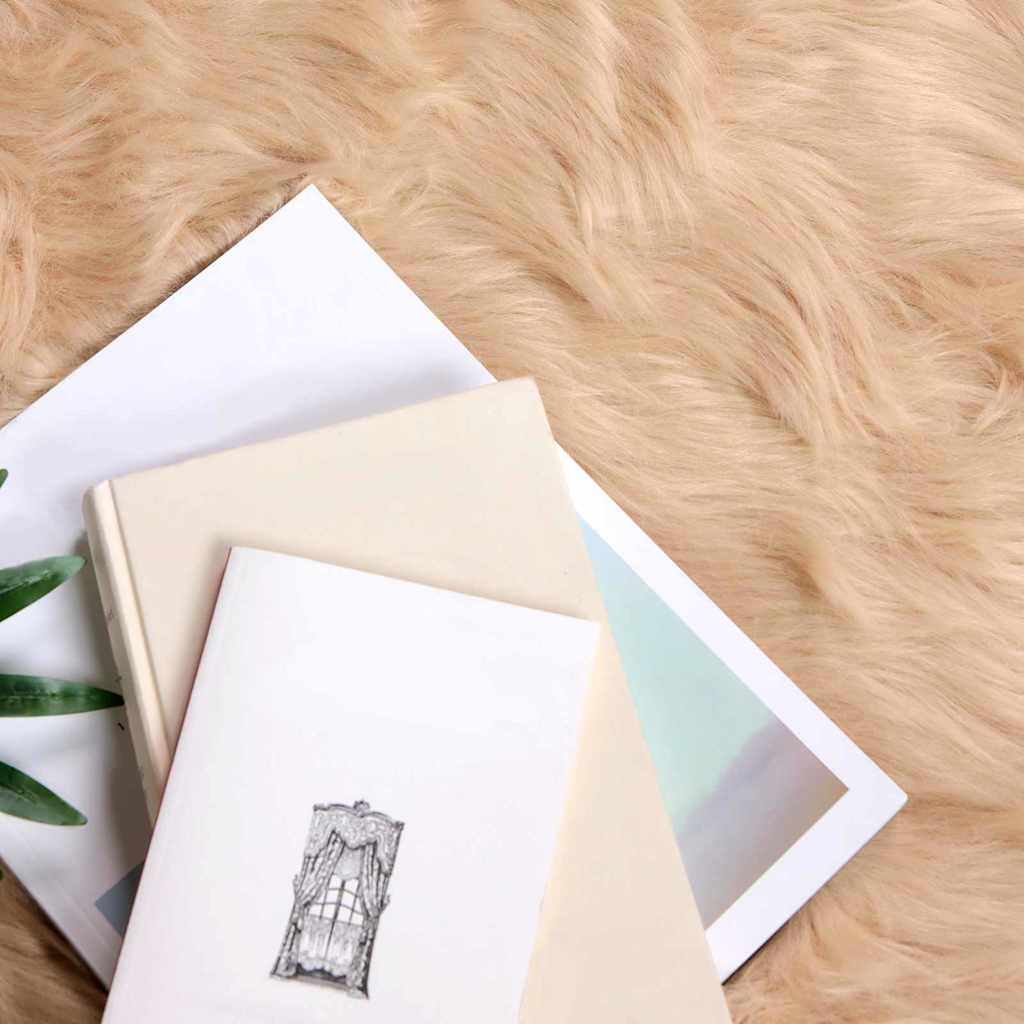 VidaXL Nepleer Schapenvacht Tapijt Beige 100 x 100 cm Polyester