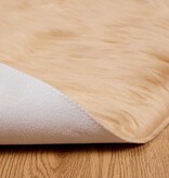 VidaXL Nepleer Schapenvacht Tapijt Beige 80 x 80 cm Polyester