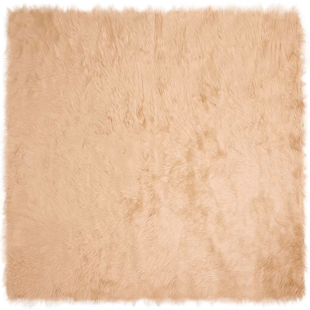 VidaXL Nepleer Schapenvacht Tapijt Beige 240 x 240 cm Polyester
