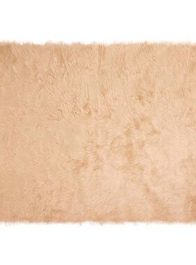 VidaXL Nepleer Schapenvacht Tapijt Beige 140 x 200 cm Polyester