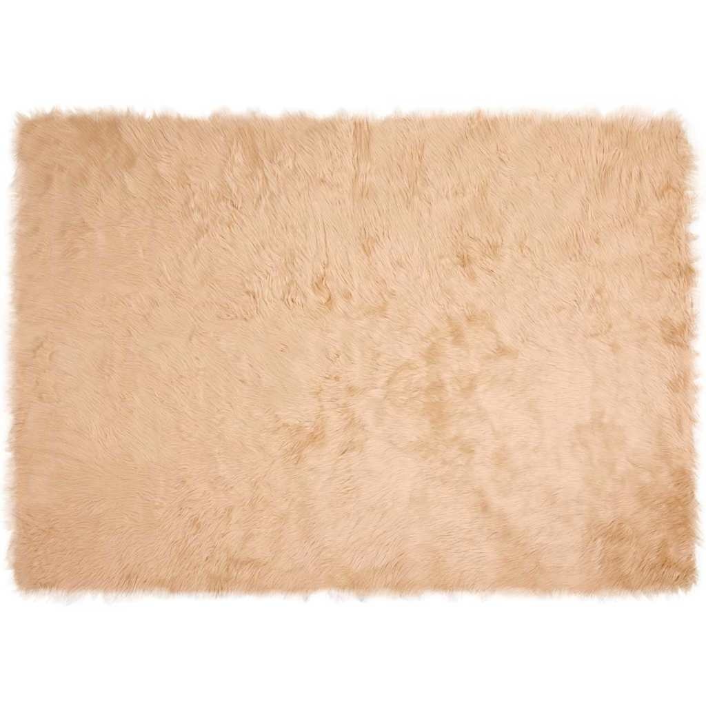 VidaXL Nepleer Schapenvacht Tapijt Beige 140 x 200 cm Polyester