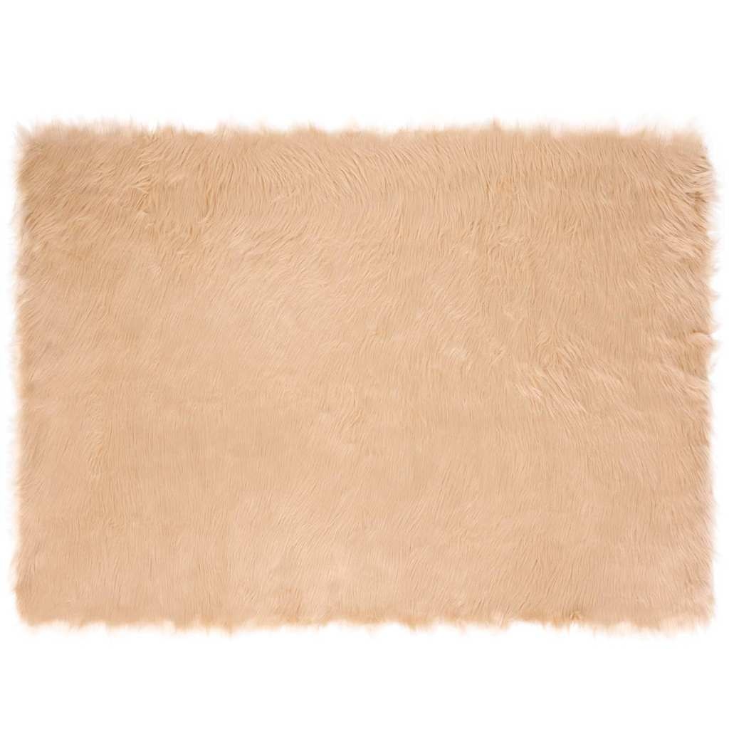 VidaXL Nepleer Schapenvacht Tapijt Beige 120 x 170 cm Polyester