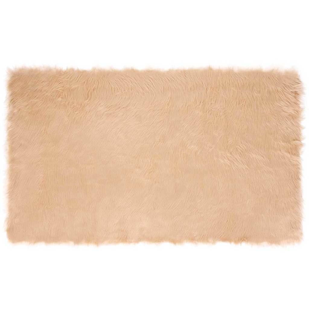 VidaXL Nepleer Schapenvacht Tapijt Beige 200 x 100 cm Polyester