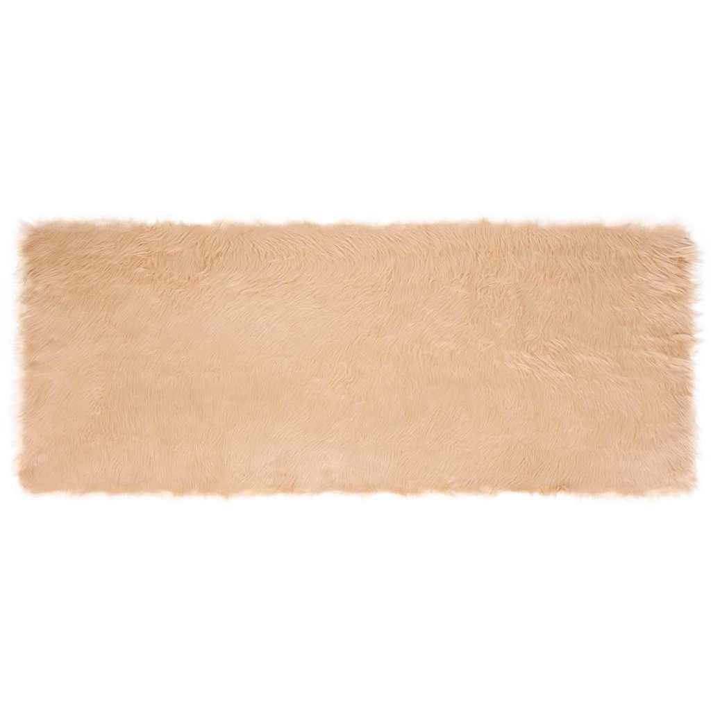 VidaXL Nepleer Schapenvacht Tapijt Beige 80 x 200 cm Polyester