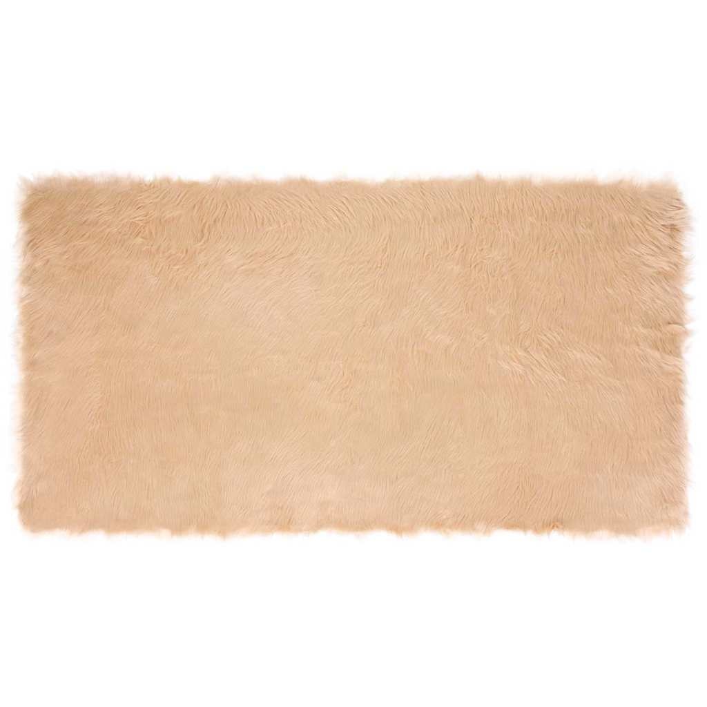 VidaXL Nepleer Schapenvacht Tapijt Beige 80 x 150 cm Polyester