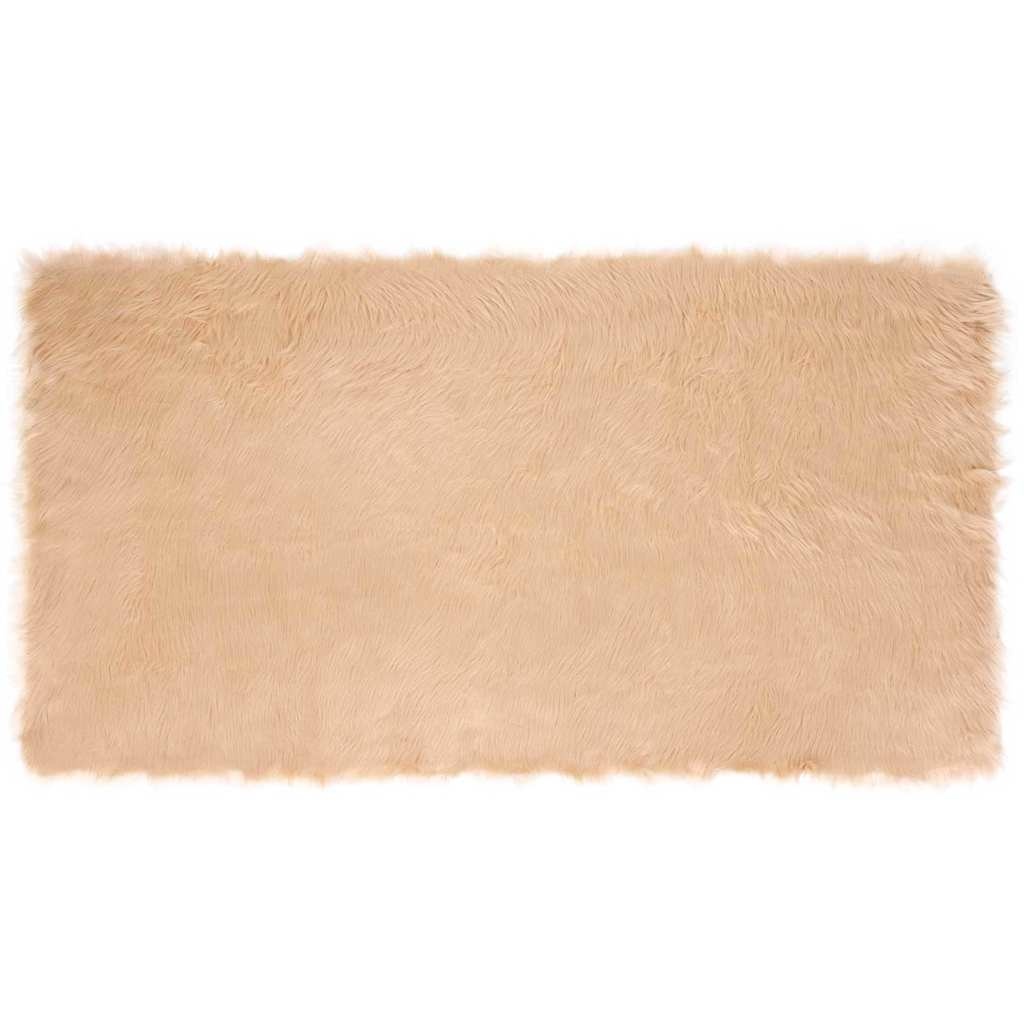 VidaXL Nepleer Schapenvacht Tapijt Beige 60 x 110 cm Polyester