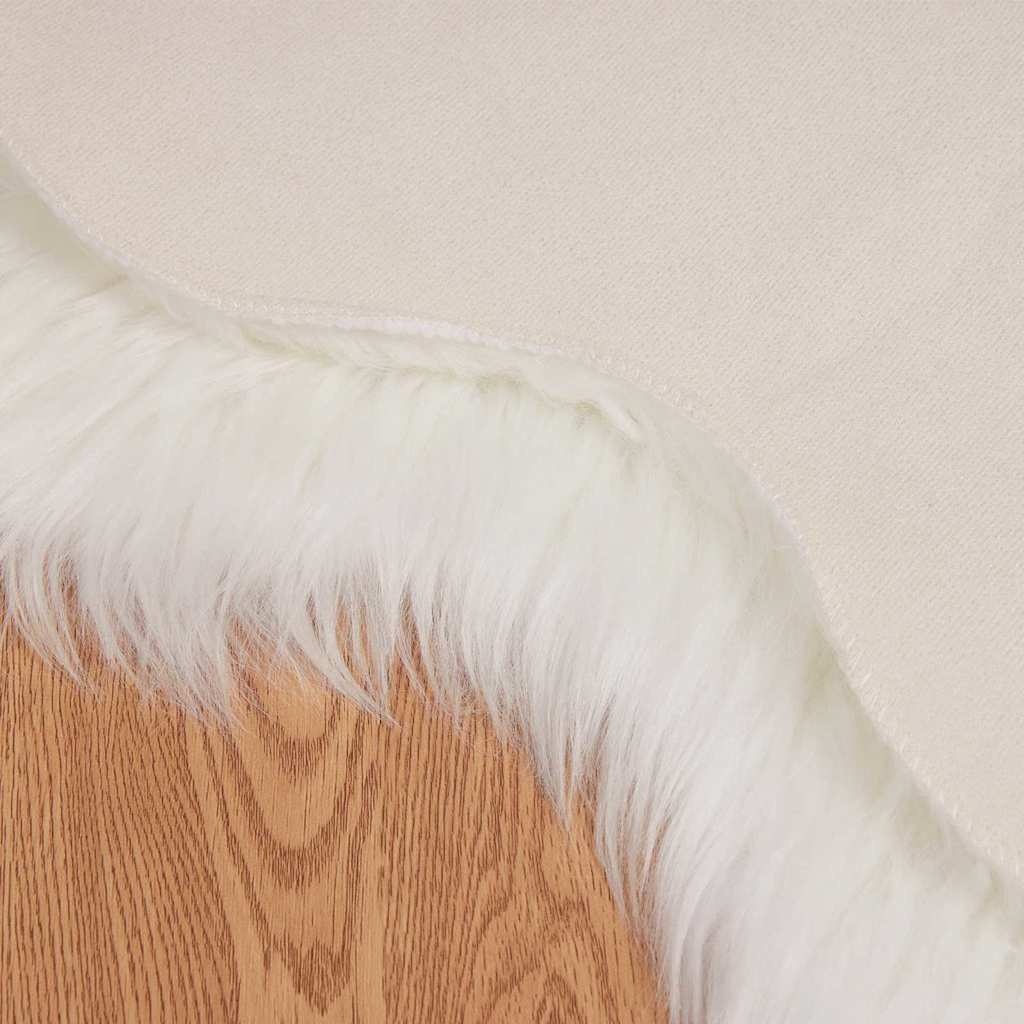 VidaXL Nepleer Schapenvacht Tapijt Wit 60 x 90 cm Polyester