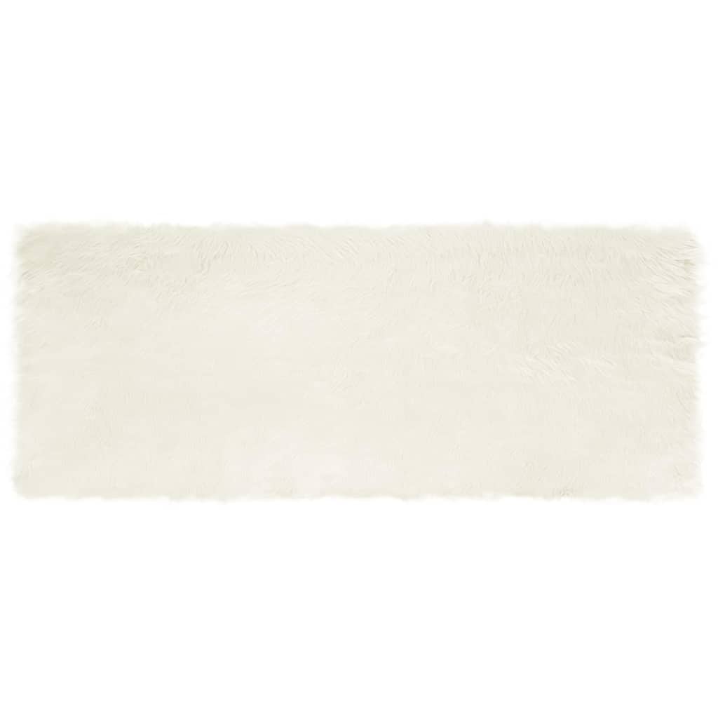 VidaXL Nepleer Schapenvacht Tapijt Wit 80 x 200 cm Polyester