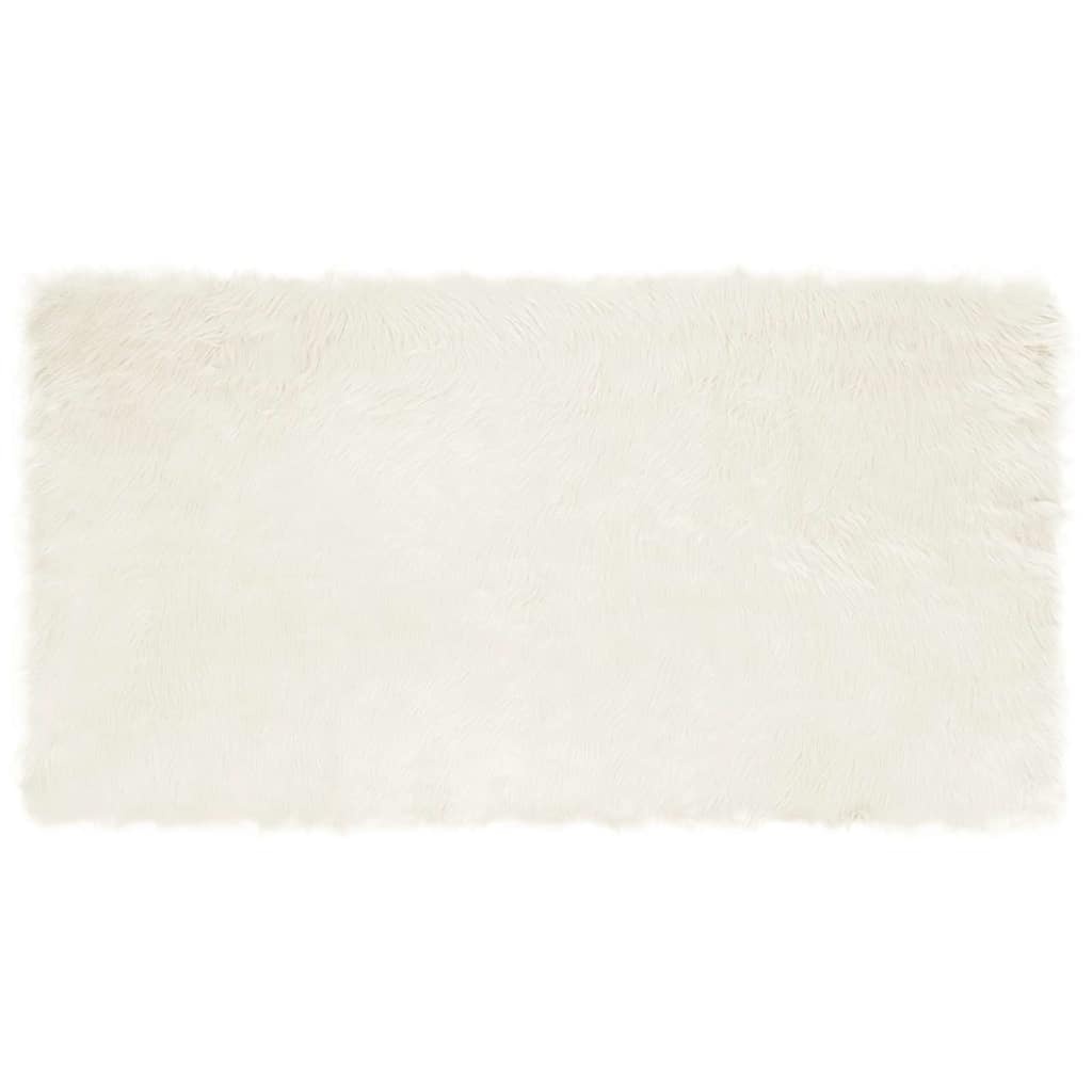 VidaXL Nepleer Schapenvacht Tapijt Wit 80 x 150 cm Polyester