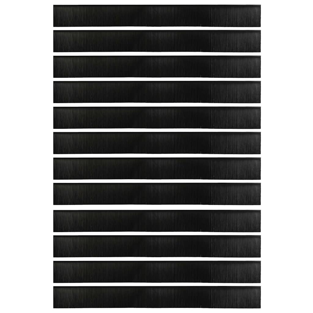 VidaXL Schroefbare Deurborstelafsluitingen 12 pcs Zwart 100 cm