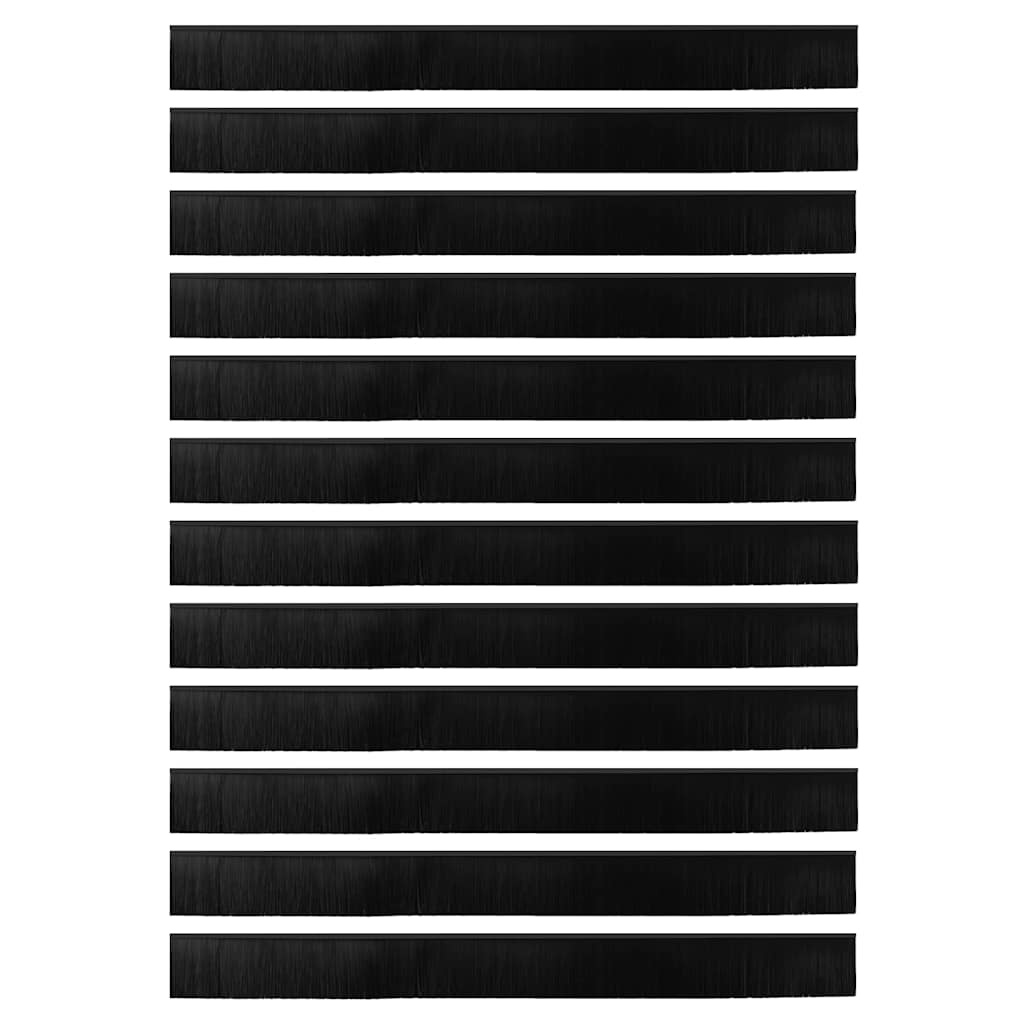 VidaXL Schroefbare Deurborstelafsluitingen 12 pcs Zwart 100 cm