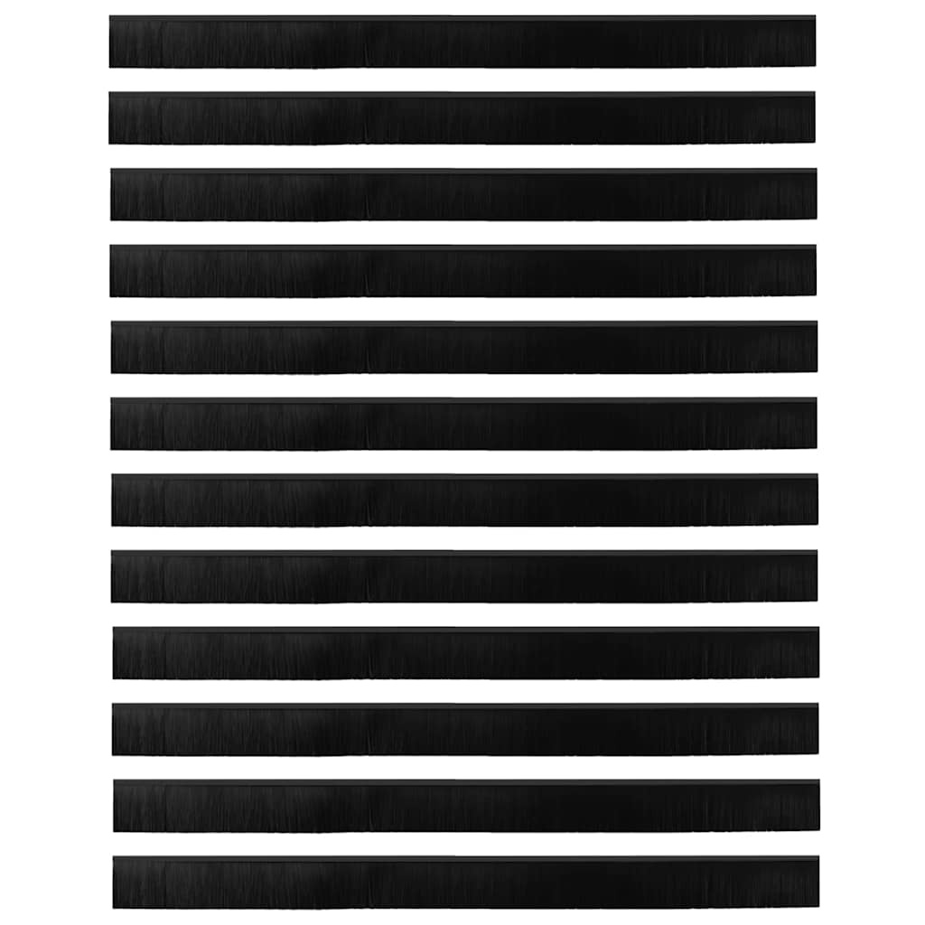VidaXL Schroefbare Deurborstelafsluitingen 12 pcs Zwart 100 cm