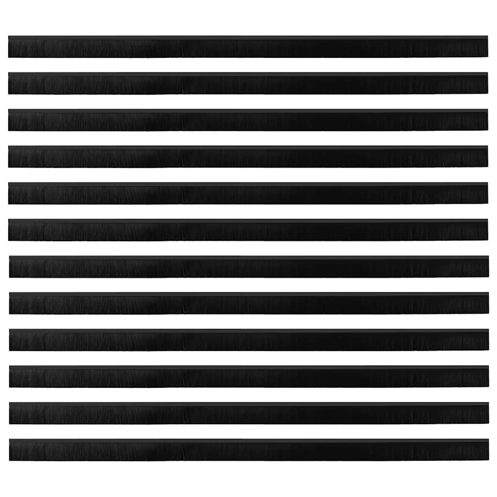 VidaXL Schroefbare Deurborstelafsluitingen 12 pcs Zwart 100 cm
