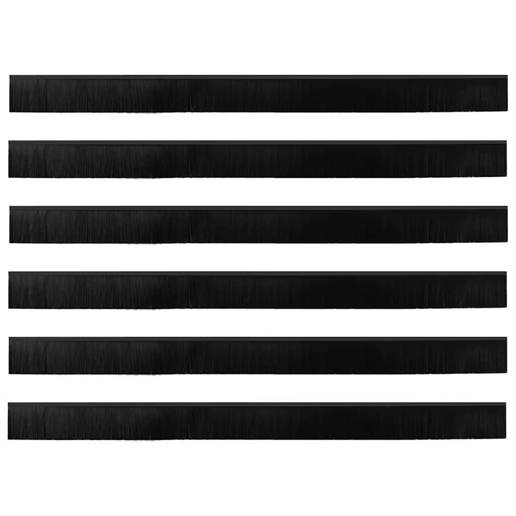 VidaXL Schroefbare Deurborstelafsluitingen 6 pcs Zwart 100 cm