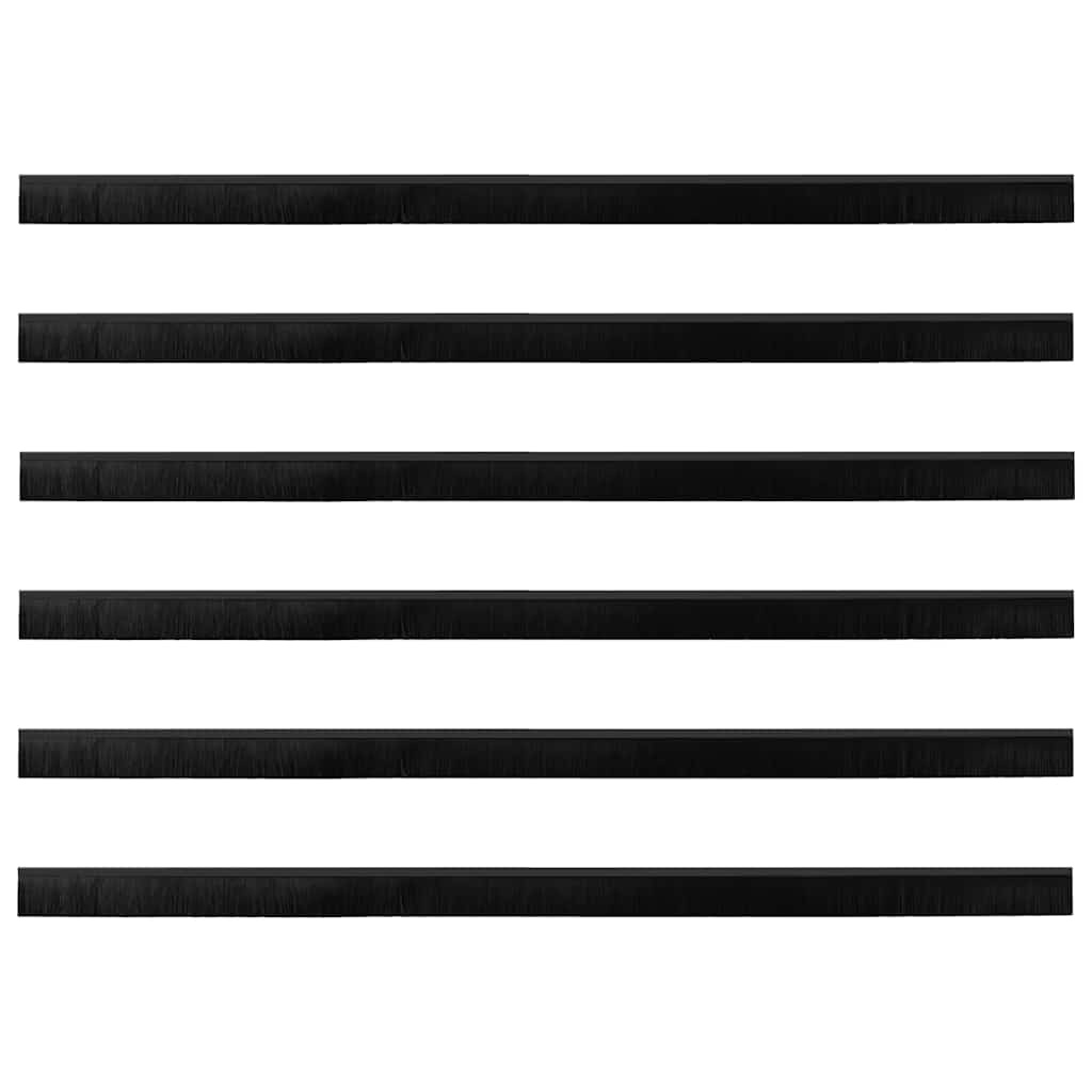 VidaXL Schroefbare Deurborstelafsluitingen 6 pcs Zwart 100 cm