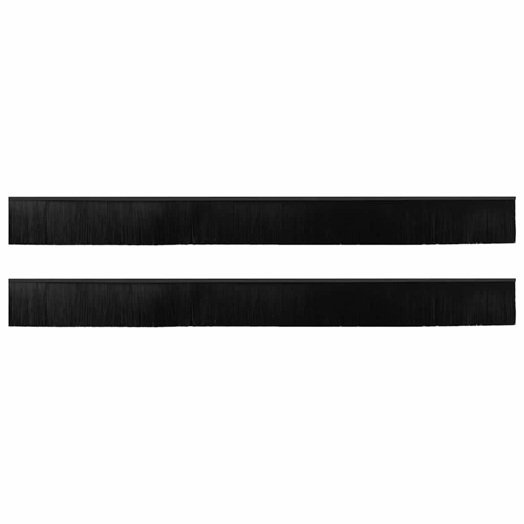 VidaXL Schroefbare Deurborstelafsluitingen 2 pcs Zwart 100 cm