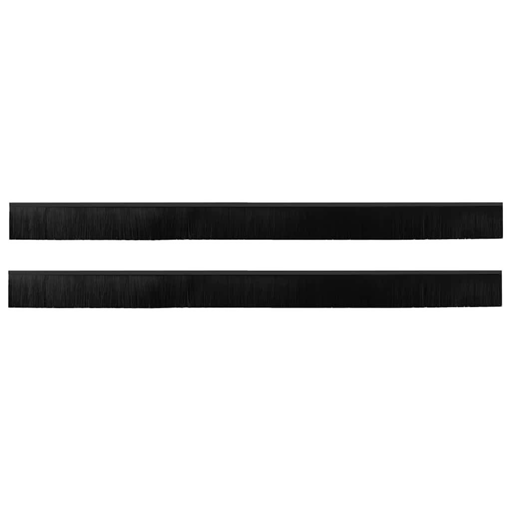 VidaXL Schroefbare Deurborstelafsluitingen 2 pcs Zwart 100 cm