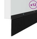 VidaXL Schroefbare Deurborstelafsluitingen 12 pcs Zwart 100 cm