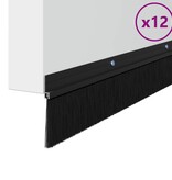 VidaXL Schroefbare Deurborstelafsluitingen 12 pcs Zwart 100 cm