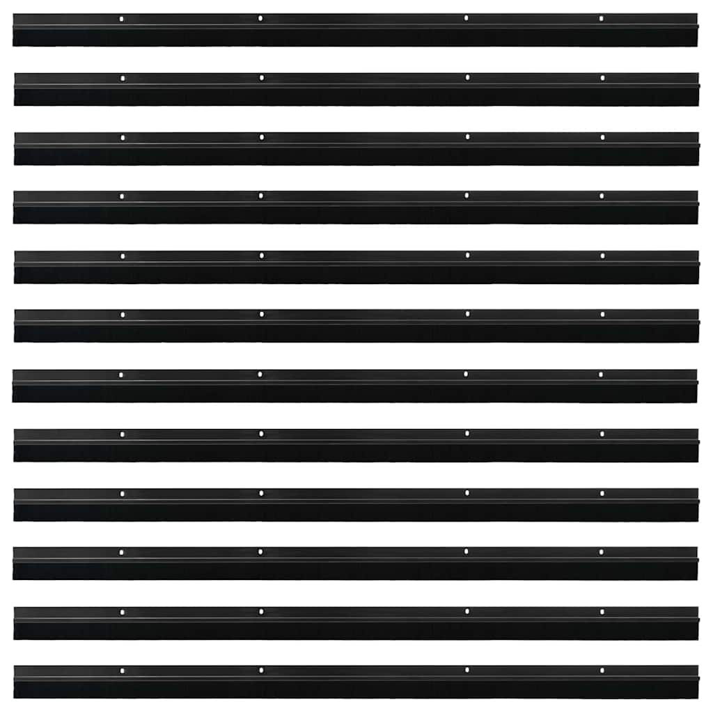 VidaXL Schroefbare Deurborstelafsluitingen 12 pcs Zwart 100 cm