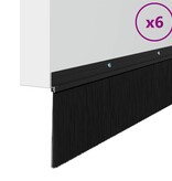 VidaXL Schroefbare Deurborstelafsluitingen 6 pcs Zwart 100 cm