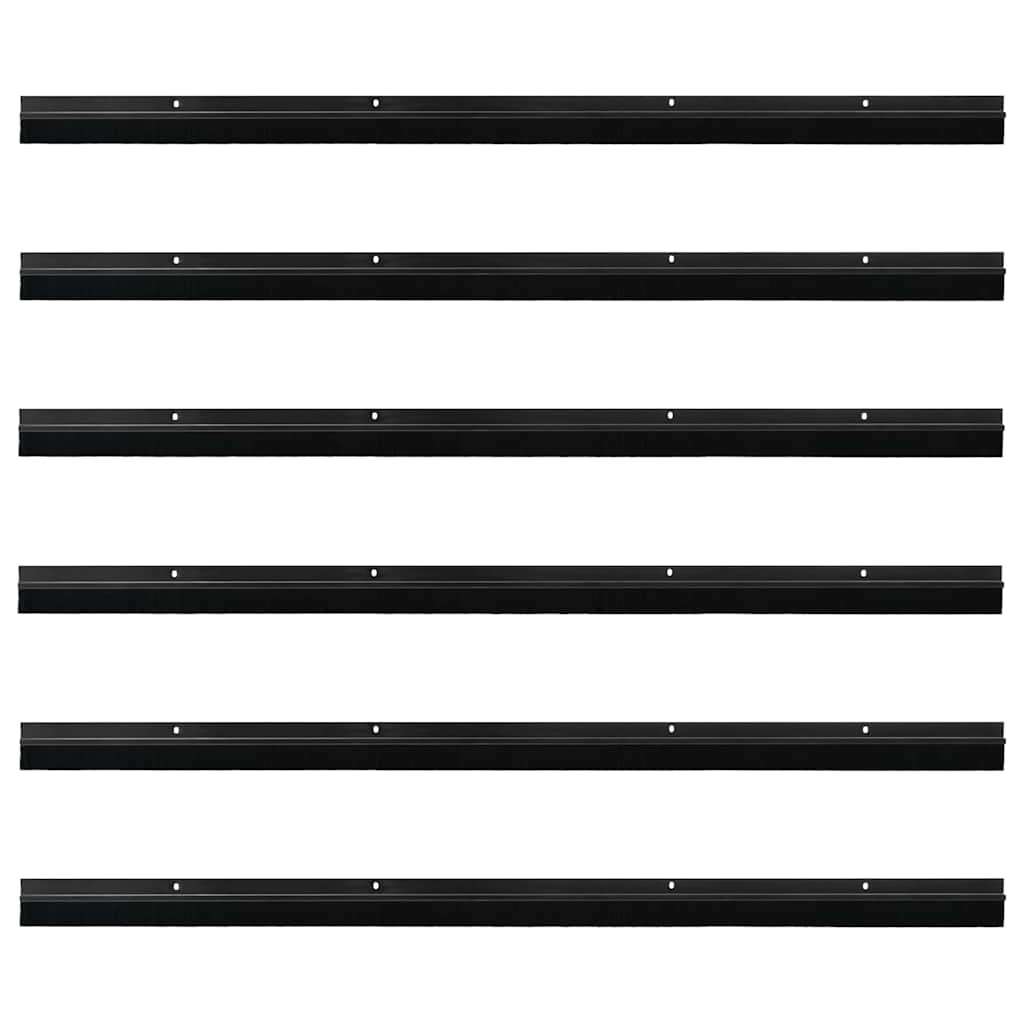 VidaXL Schroefbare Deurborstelafsluitingen 6 pcs Zwart 100 cm