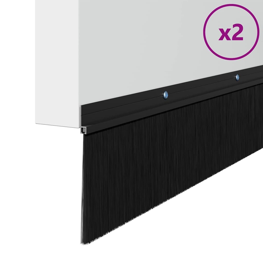 VidaXL Schroefbare Deurborstelafsluitingen 2 pcs Zwart 100 cm