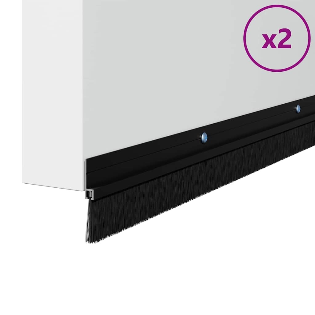 VidaXL Schroefbare Deurborstelafsluitingen 2 pcs Zwart 100 cm